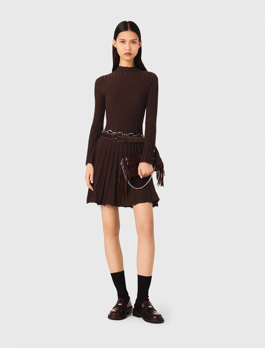 High-neck short skater dress