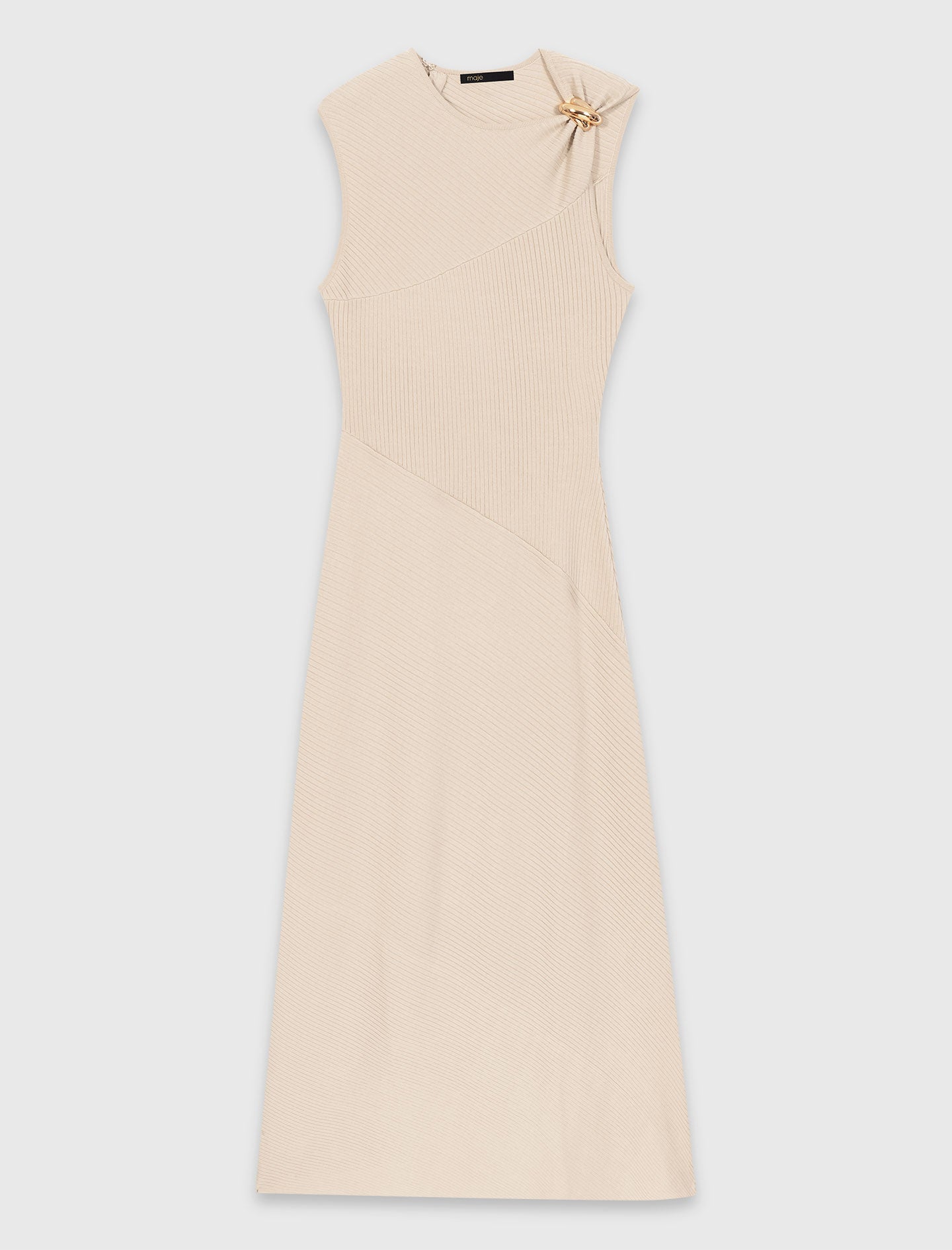 Long Dress With Jewellery Beige