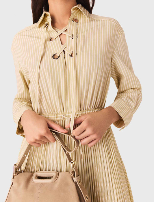 Eyelet pleated maxi dress