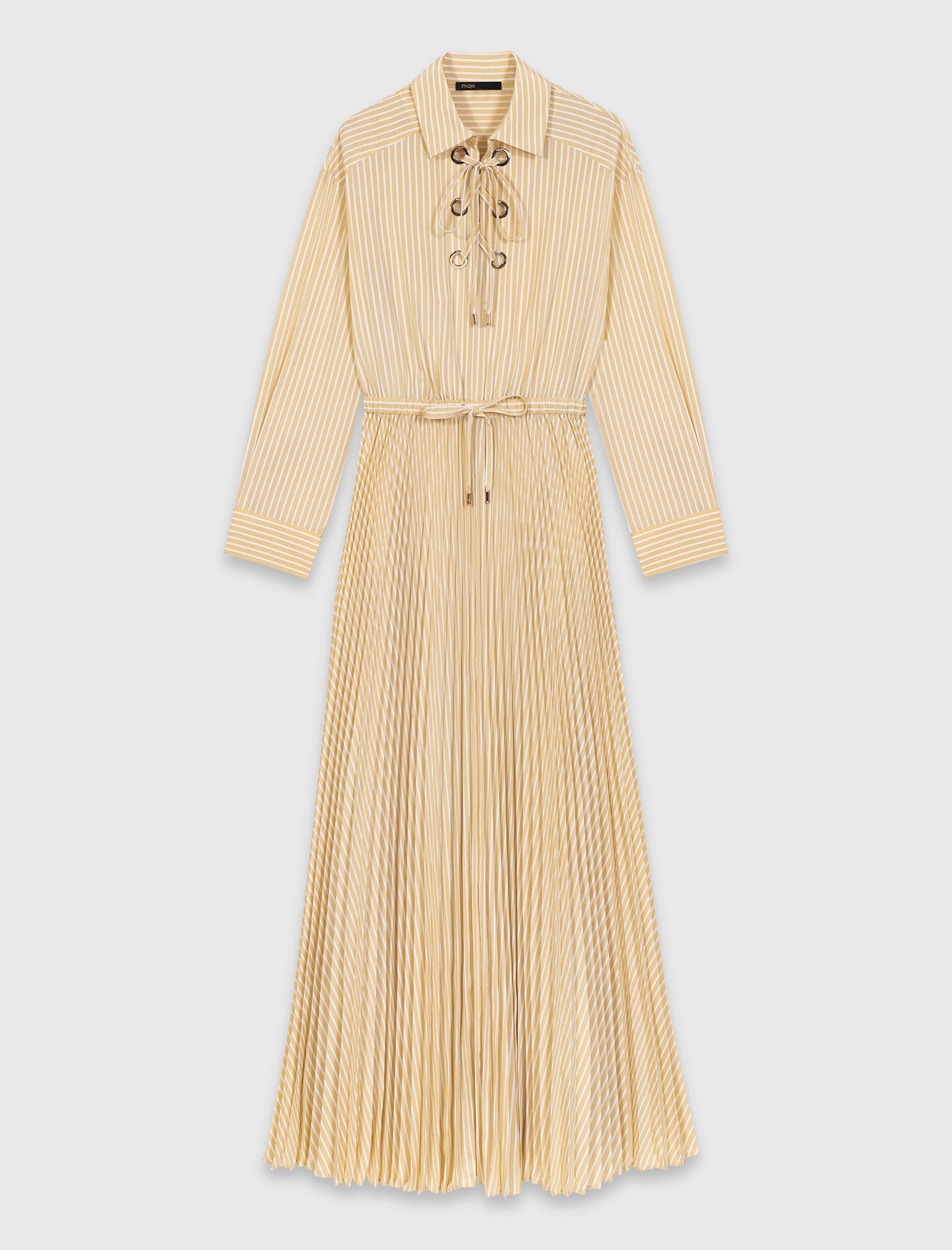 Eyelet pleated maxi dress