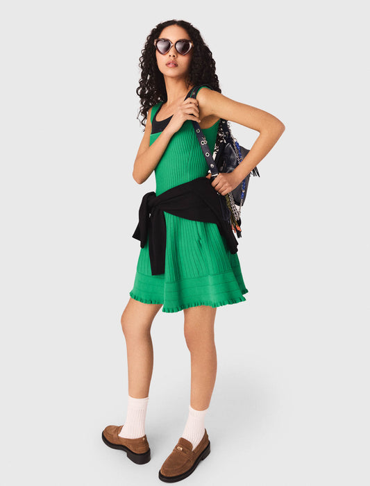 Knit Skater Dress GREEN
