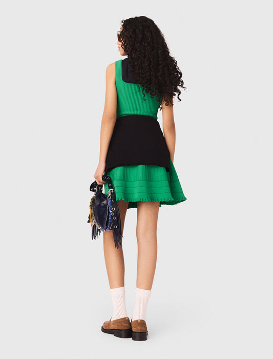 Knit Skater Dress GREEN