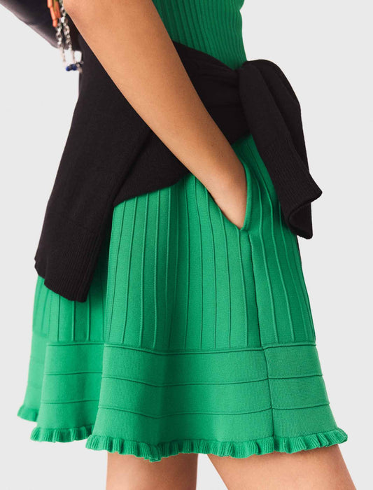 Knit Skater Dress GREEN