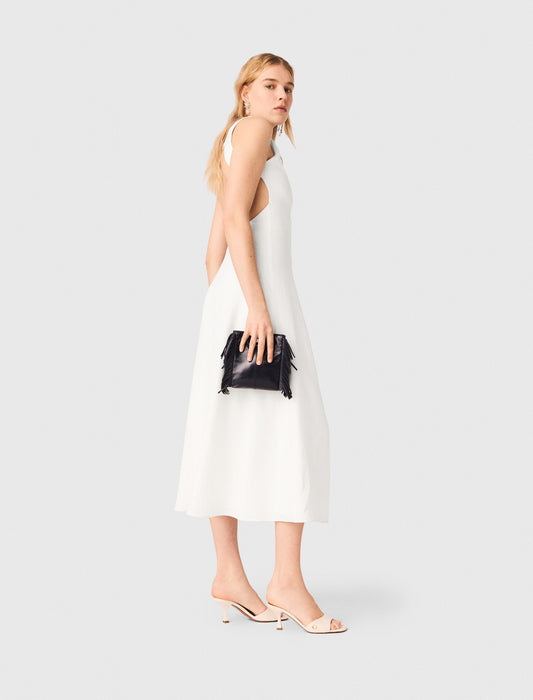 Backless Midi Dress White