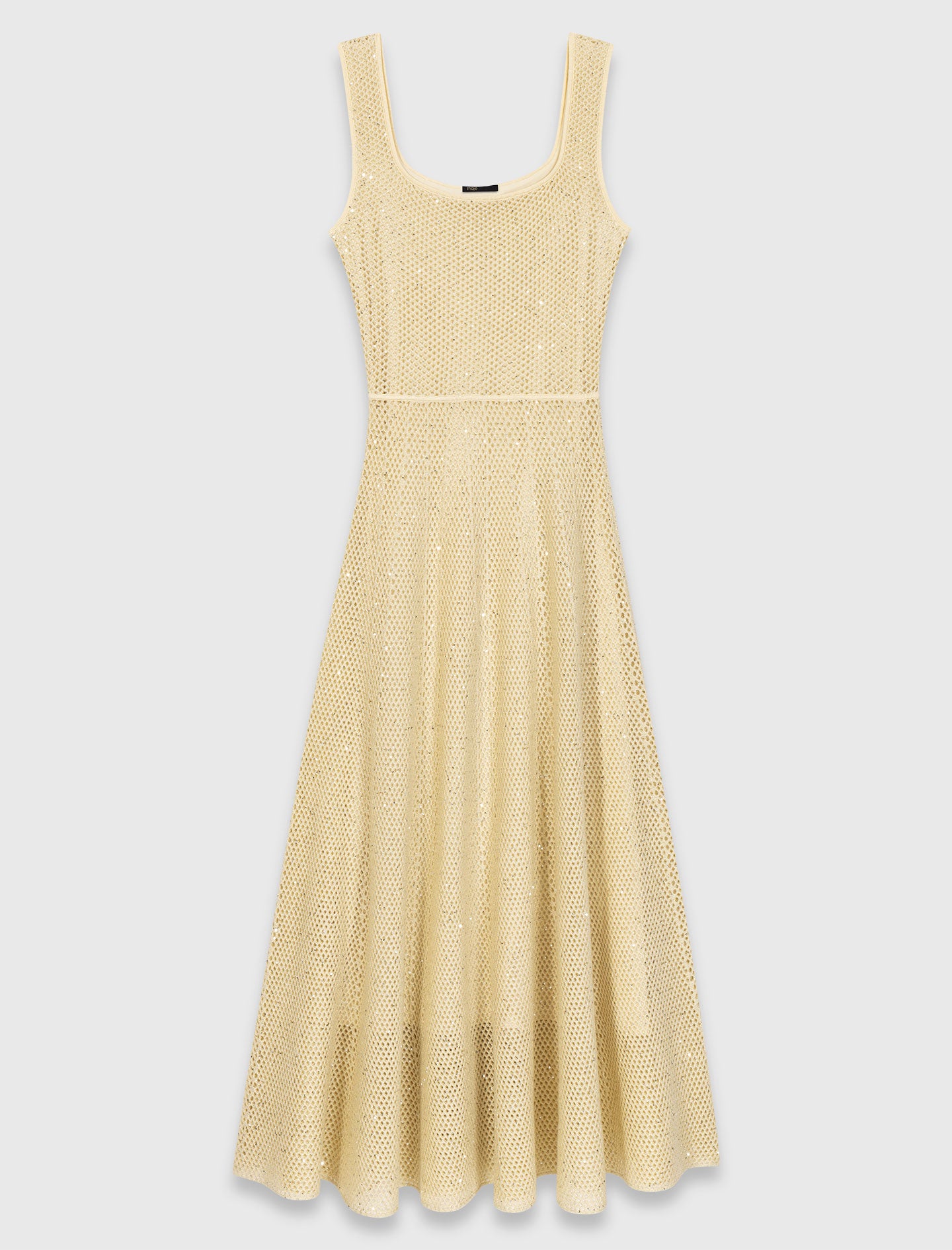 Rhinestone Knit Maxi Dress PALE YELLOW
