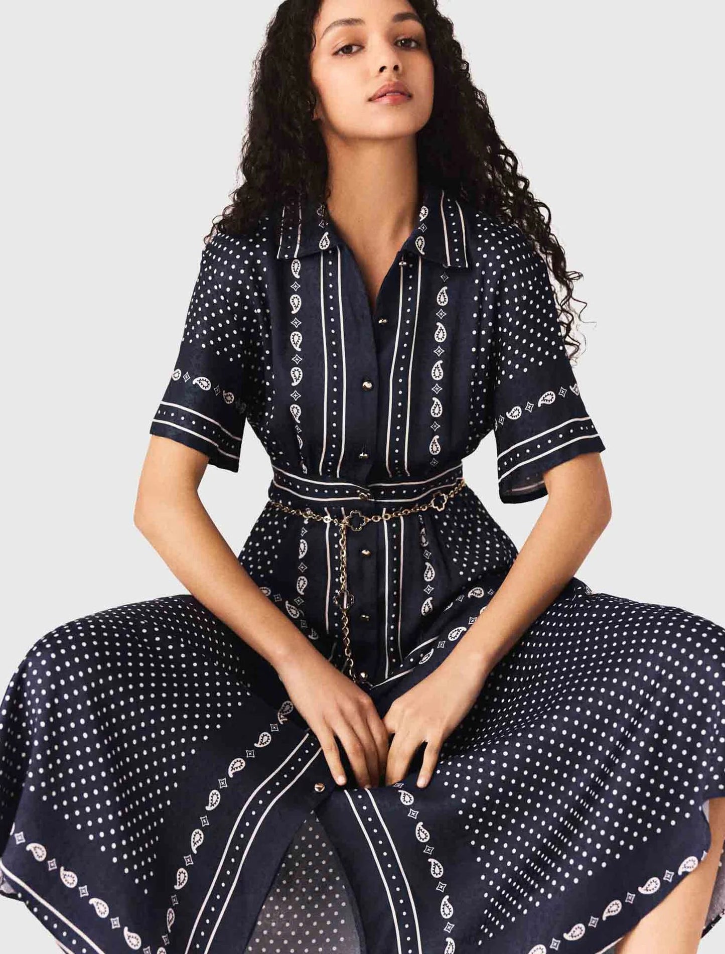 Flowy patterned maxi dress