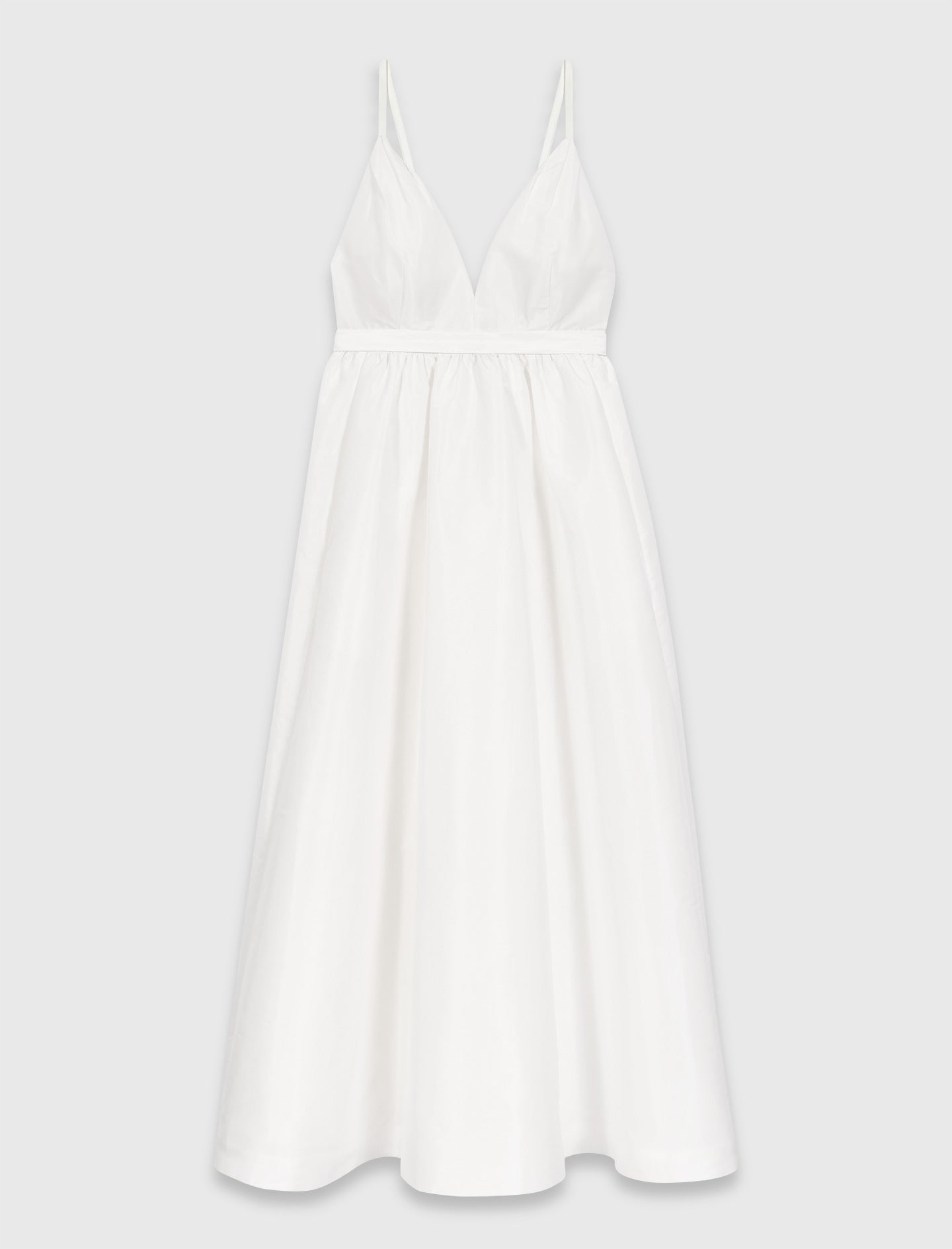 Jewelled Taffeta Maxi Dress White