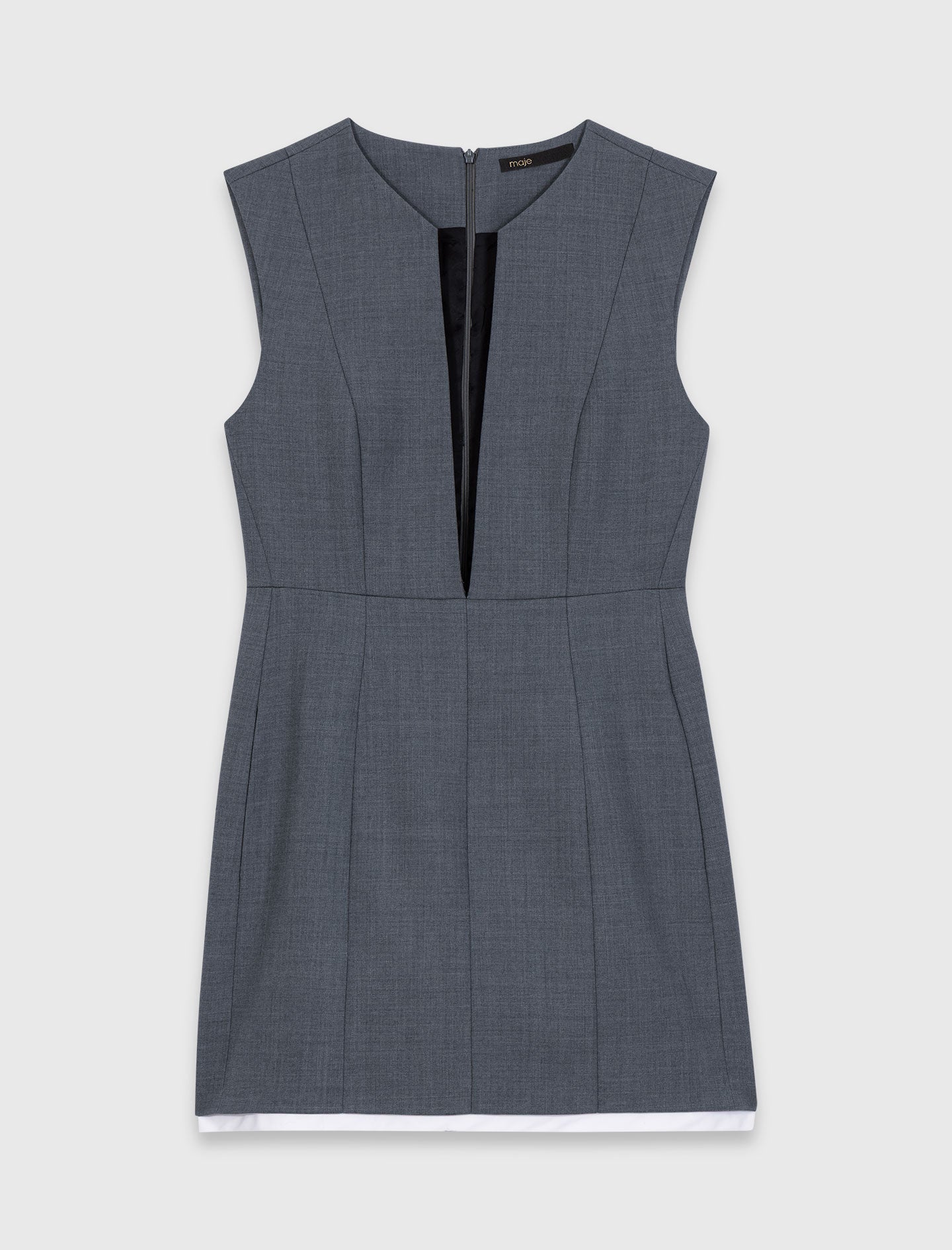 Layered-Effect Tailored Dress GREY