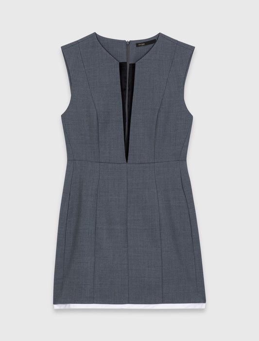 Layered-Effect Tailored Dress GREY