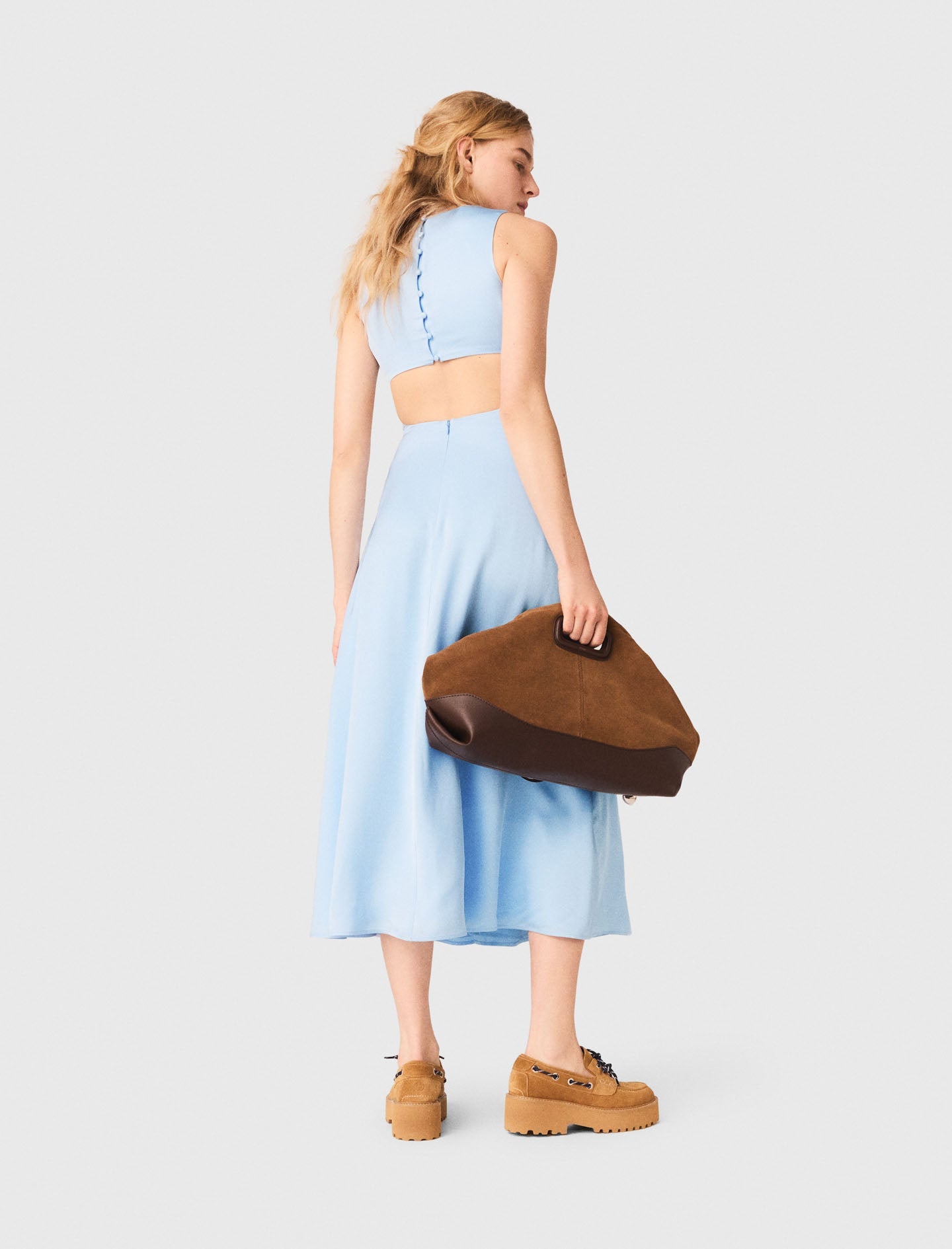 Open-Back Maxi Dress BLUE SKY
