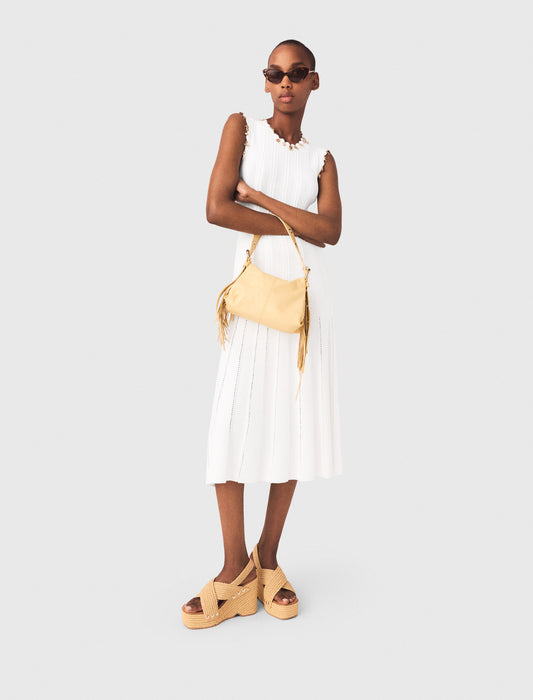 Knit Dress With Gold Jewellery White