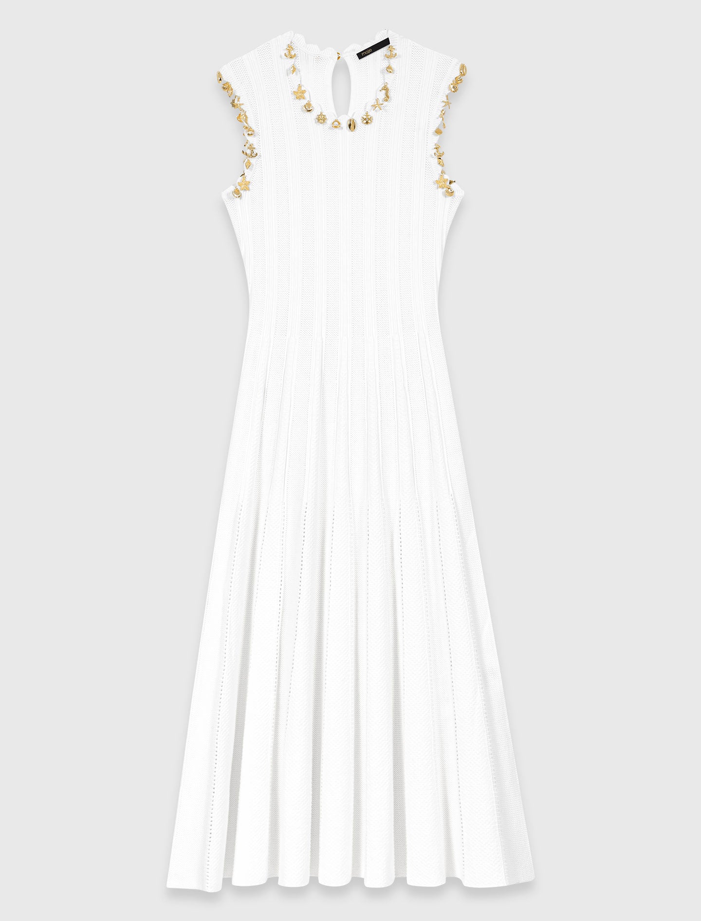 Knit Dress With Gold Jewellery White