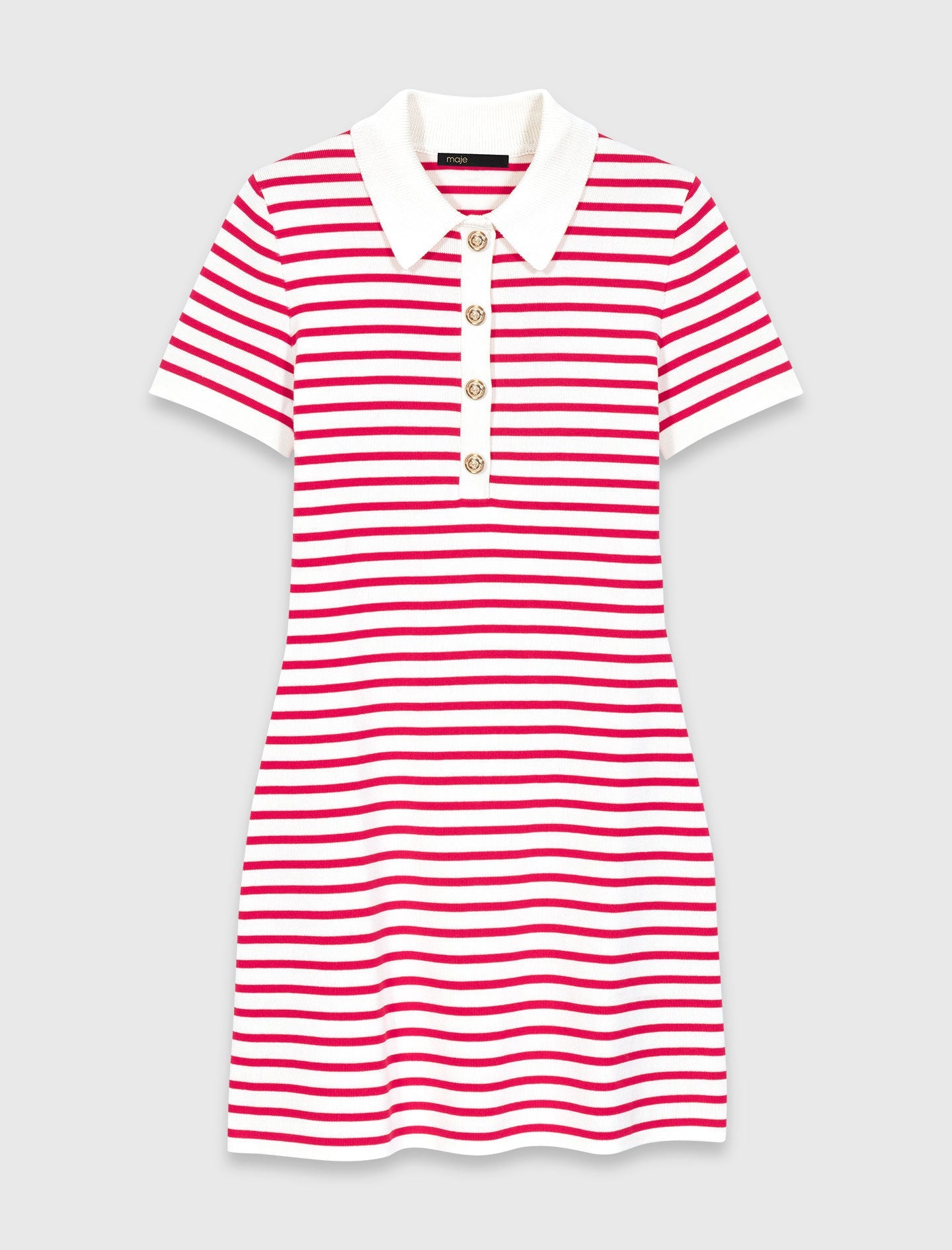 Striped Polo Dress RED