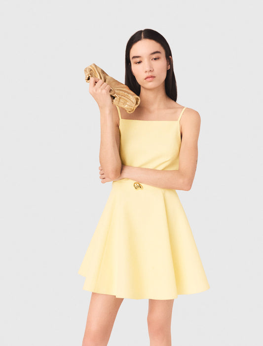 Strappy Flared Dress Pale Yellow