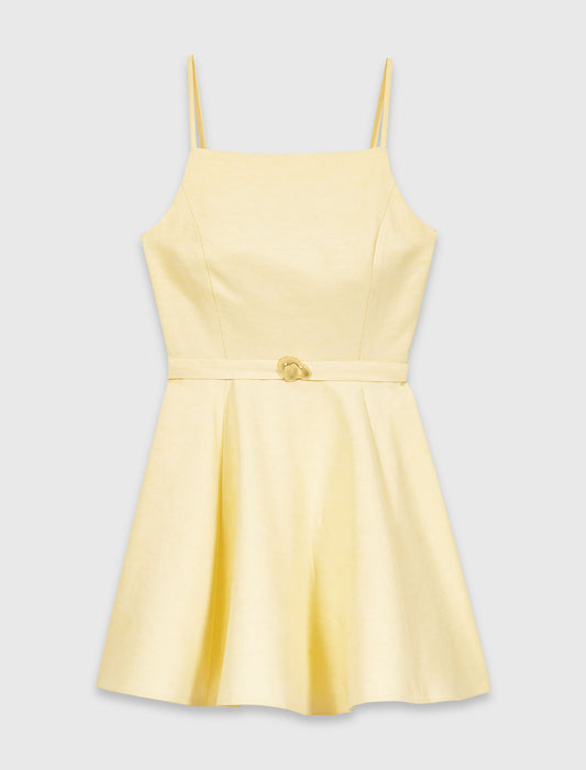 Strappy Flared Dress Pale Yellow