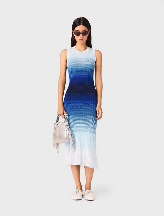 Ombré Knit Maxi Dress Blue