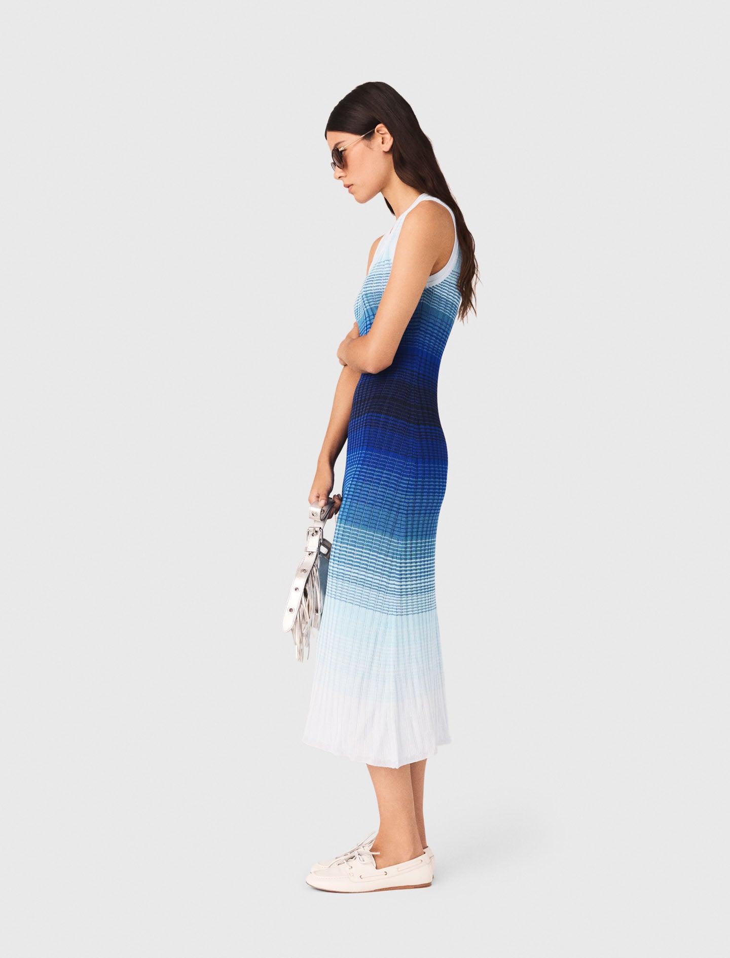 Ombré Knit Maxi Dress Blue
