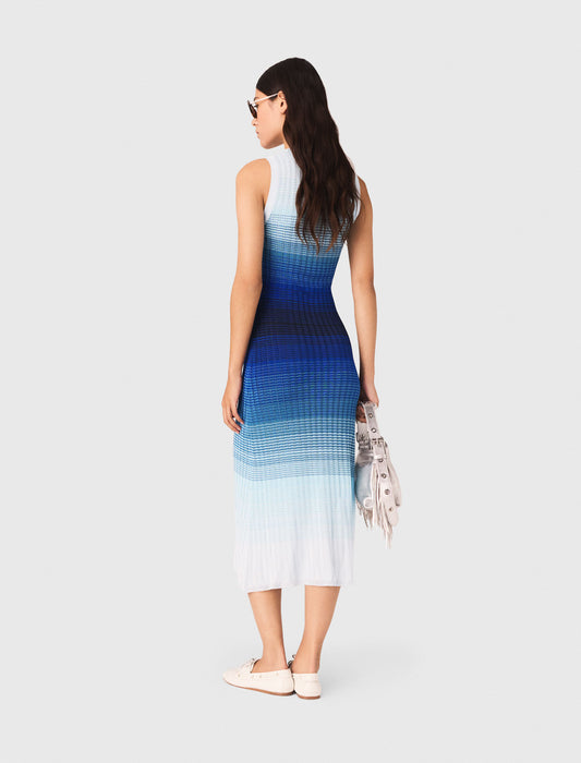 Ombré Knit Maxi Dress Blue