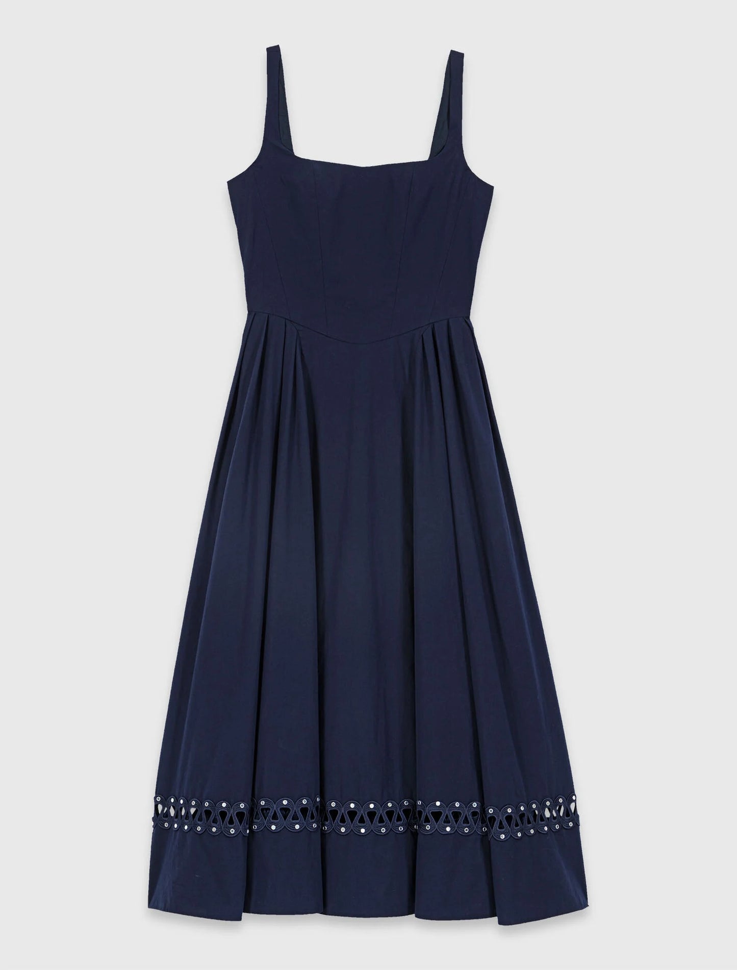 Flared Midi Dress Navy