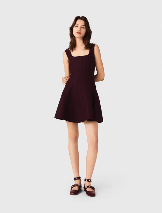 Maje Knitted Dress Burgundy