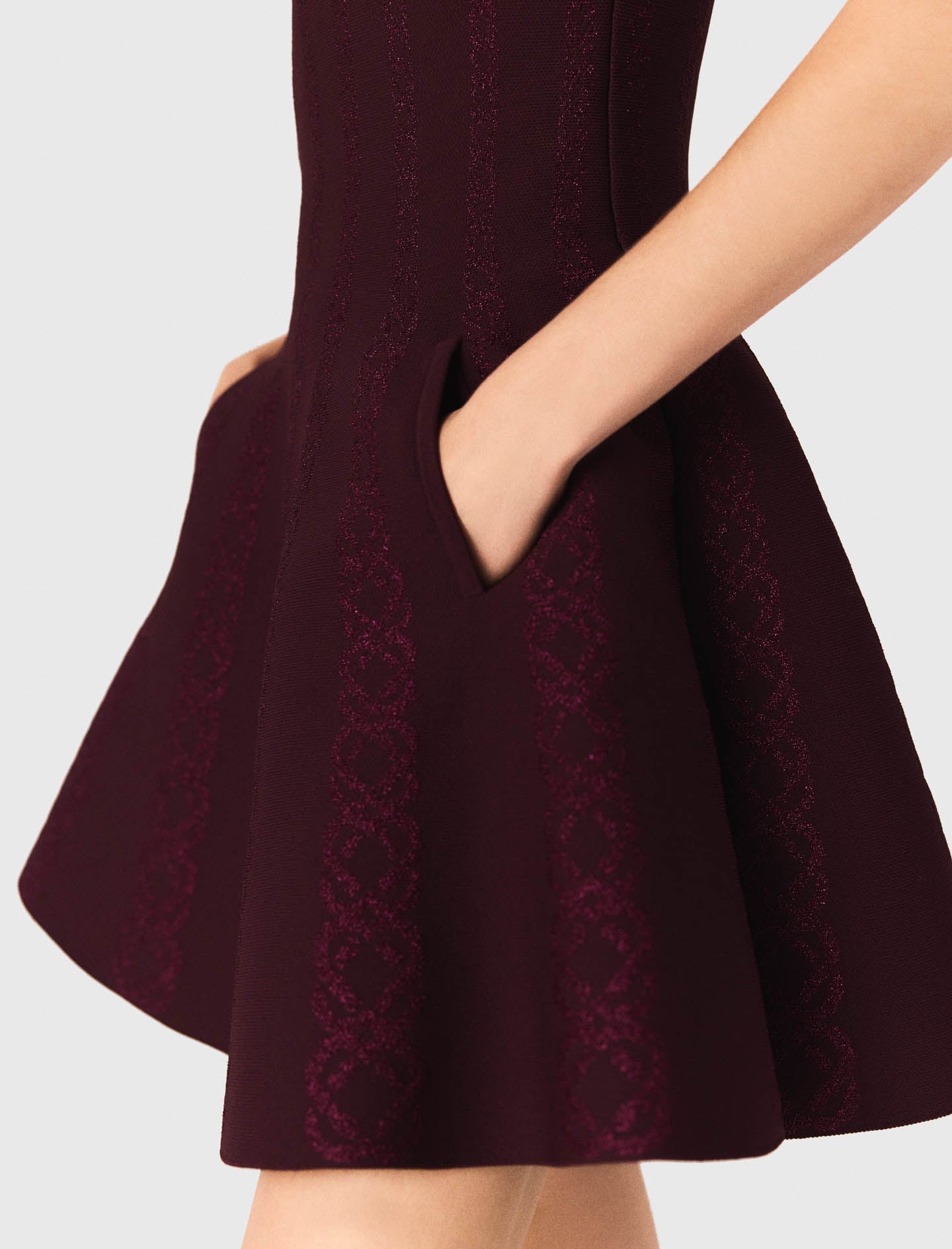 Maje Knitted Dress Burgundy