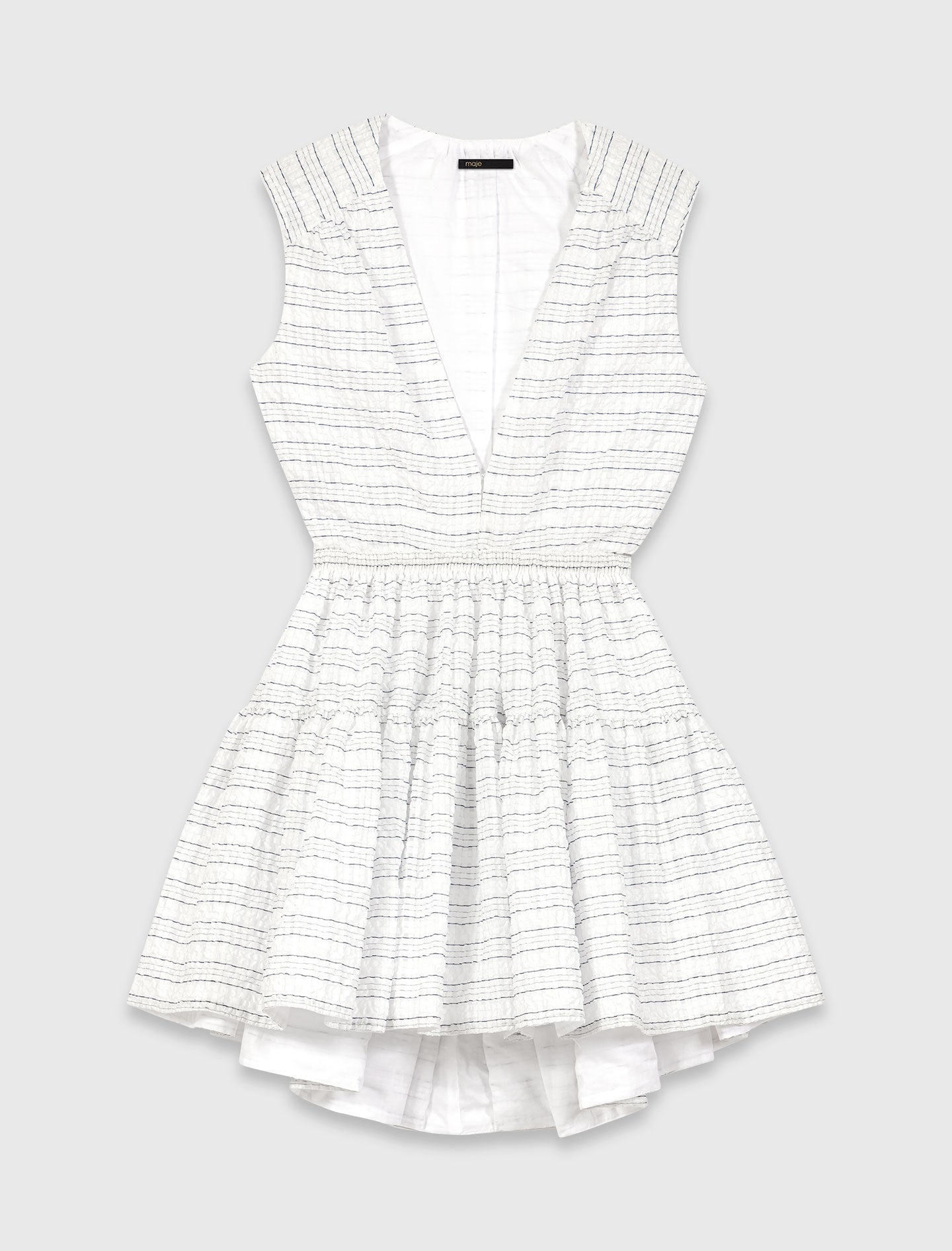 Short Flared Open-Back Dress White