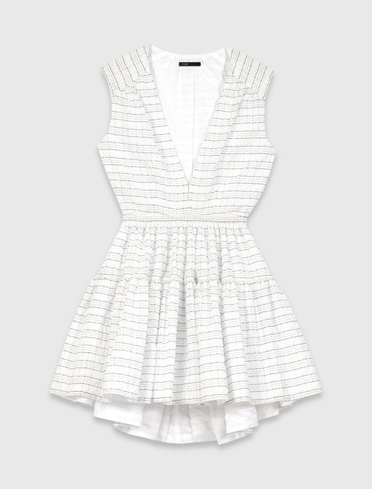 Short Flared Open-Back Dress White