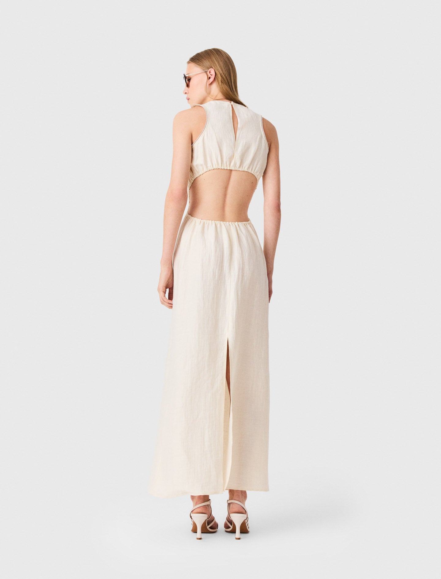 Open-back maxi dress Cream