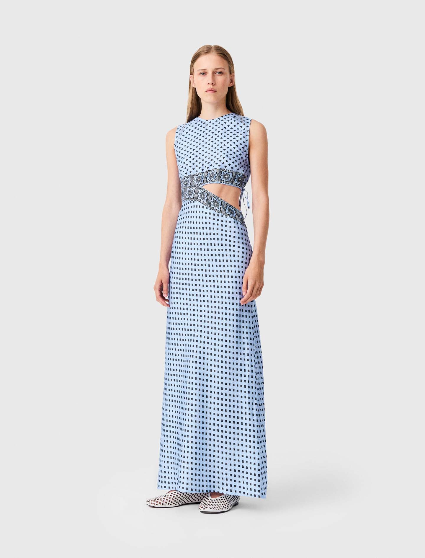 Patterned cutaway dress Light Blue Loungewear