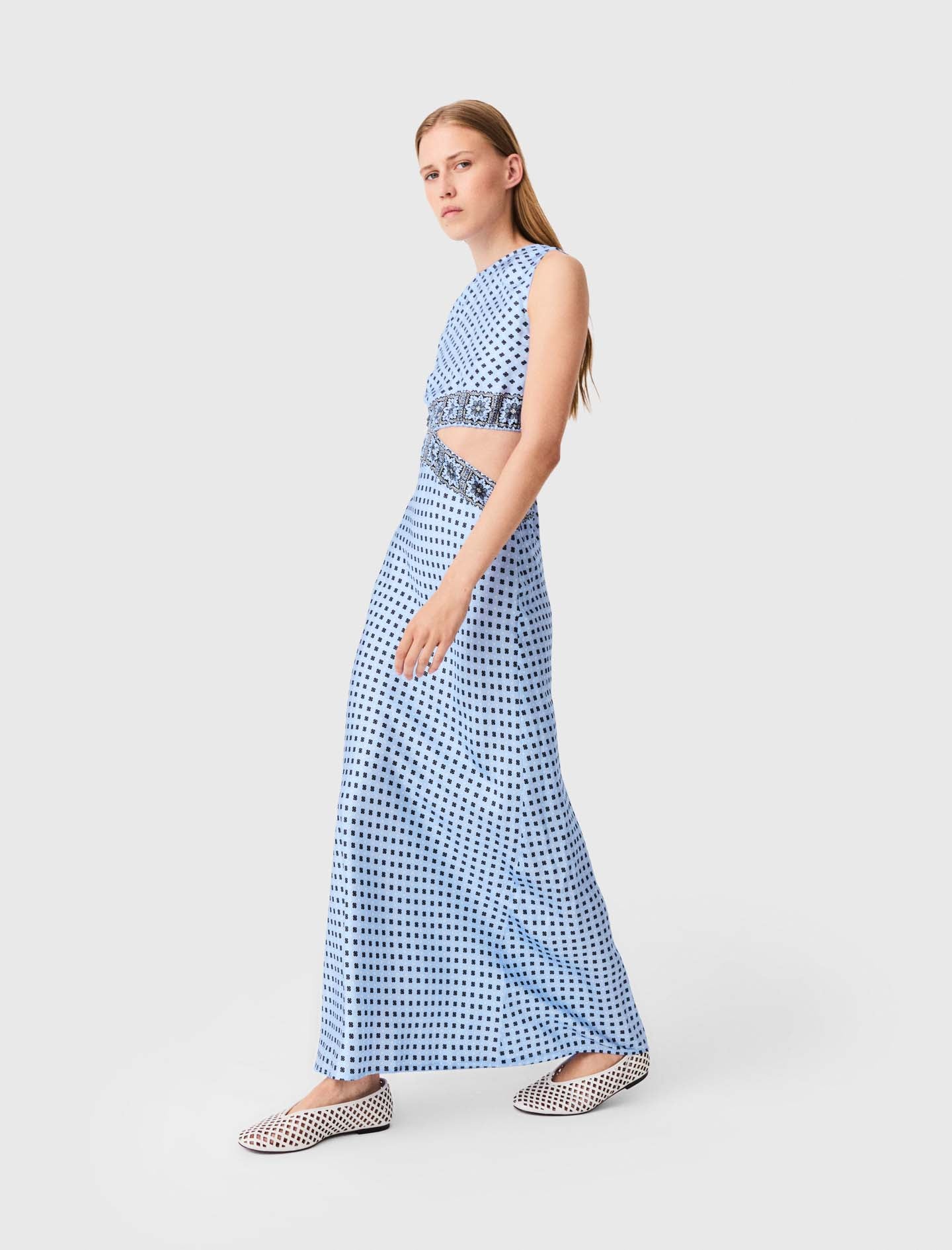 Patterned cutaway dress Light Blue Loungewear