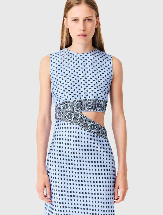 Patterned cutaway dress Light Blue Loungewear