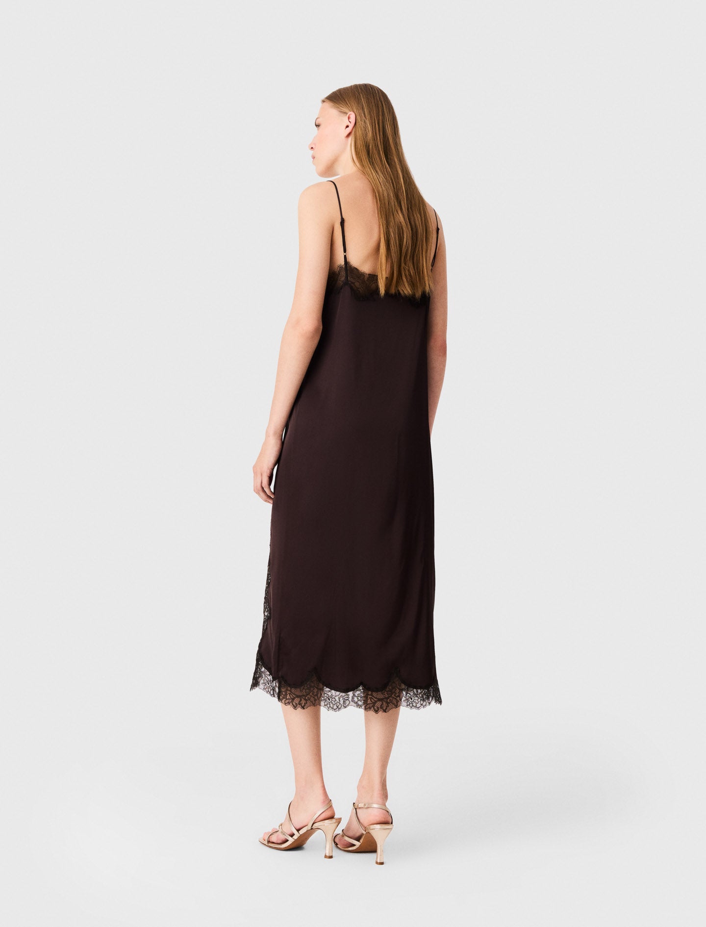 Midi slip dress Dark Brown