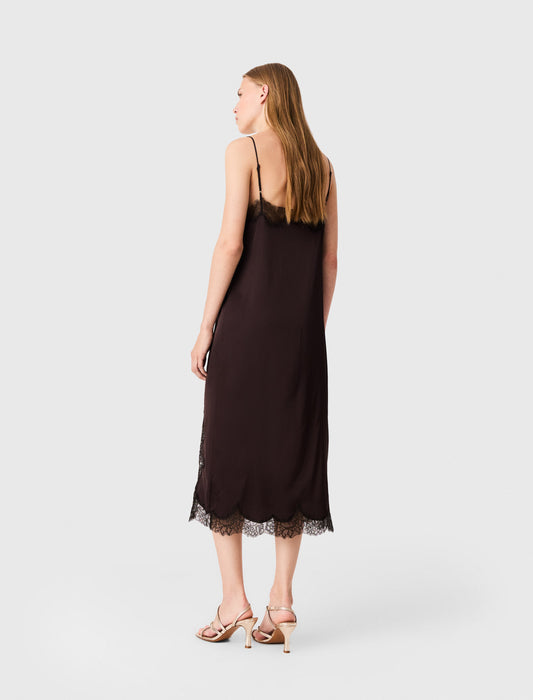 Midi slip dress Dark Brown