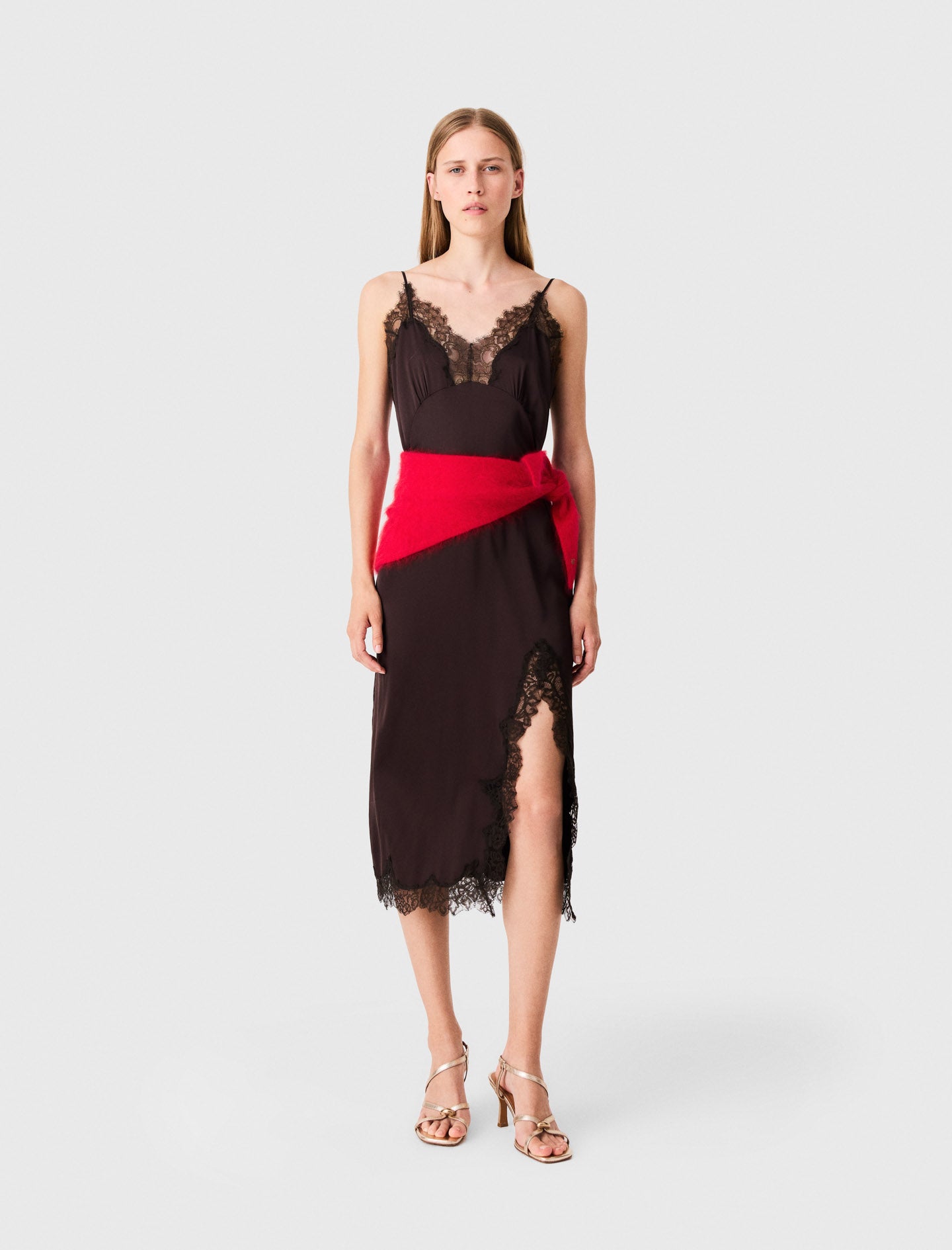 Midi slip dress Dark Brown