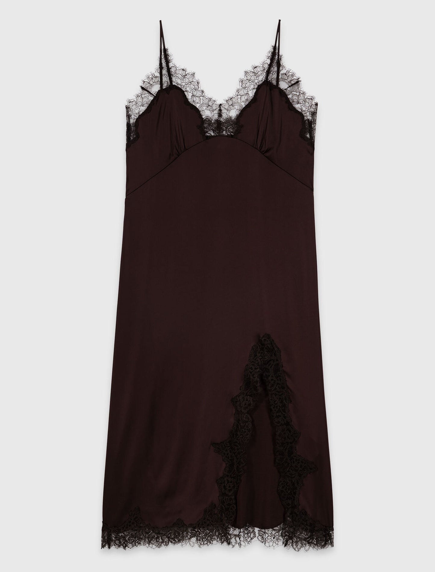 Midi slip dress Dark Brown