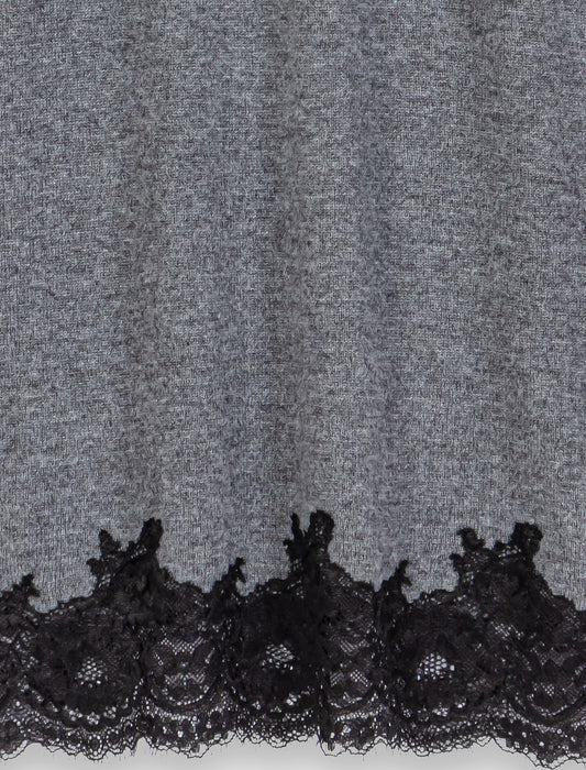 Dress with lace panel Grey/Black