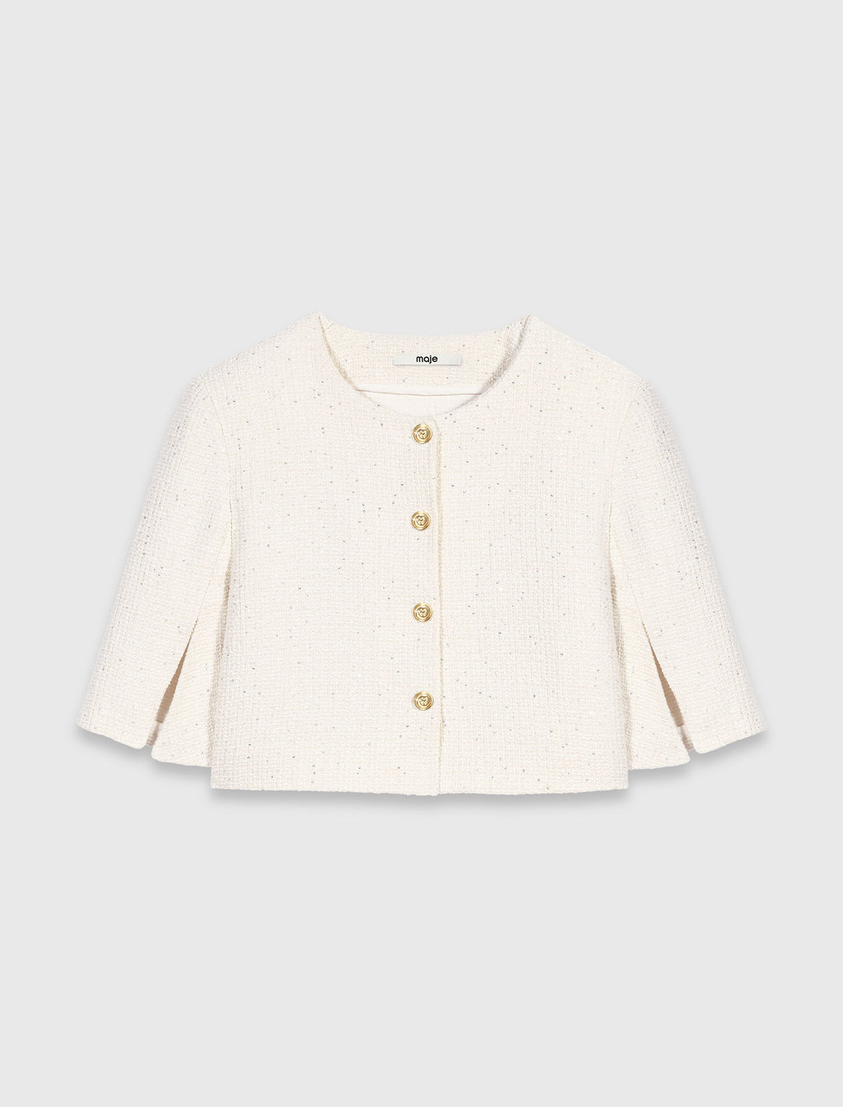 2-in-1 tweed dress Ecru