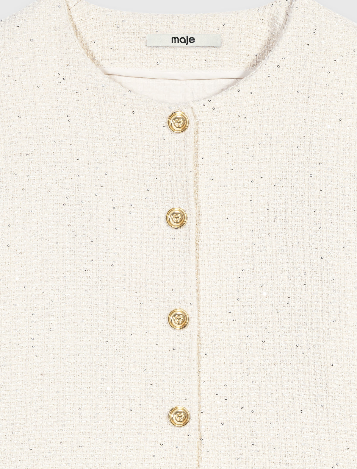2-in-1 tweed dress Ecru