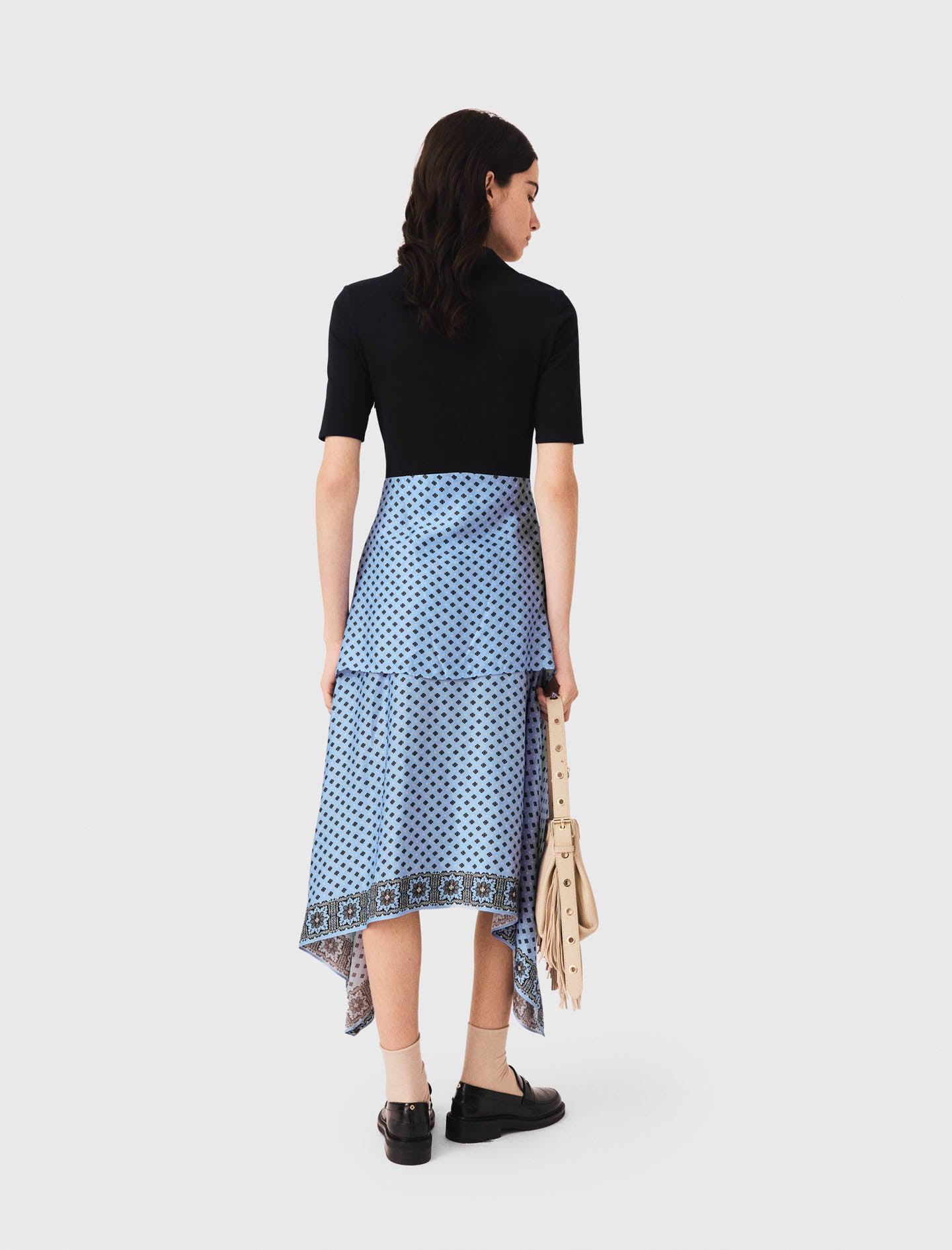 Layered-effect scarf skirt dress Light Blue Loungewear