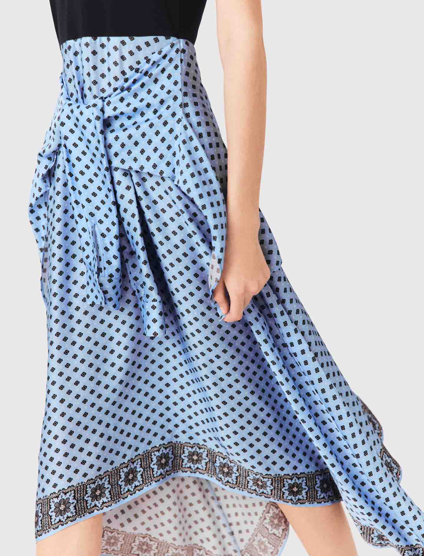 Layered-effect scarf skirt dress Light Blue Loungewear