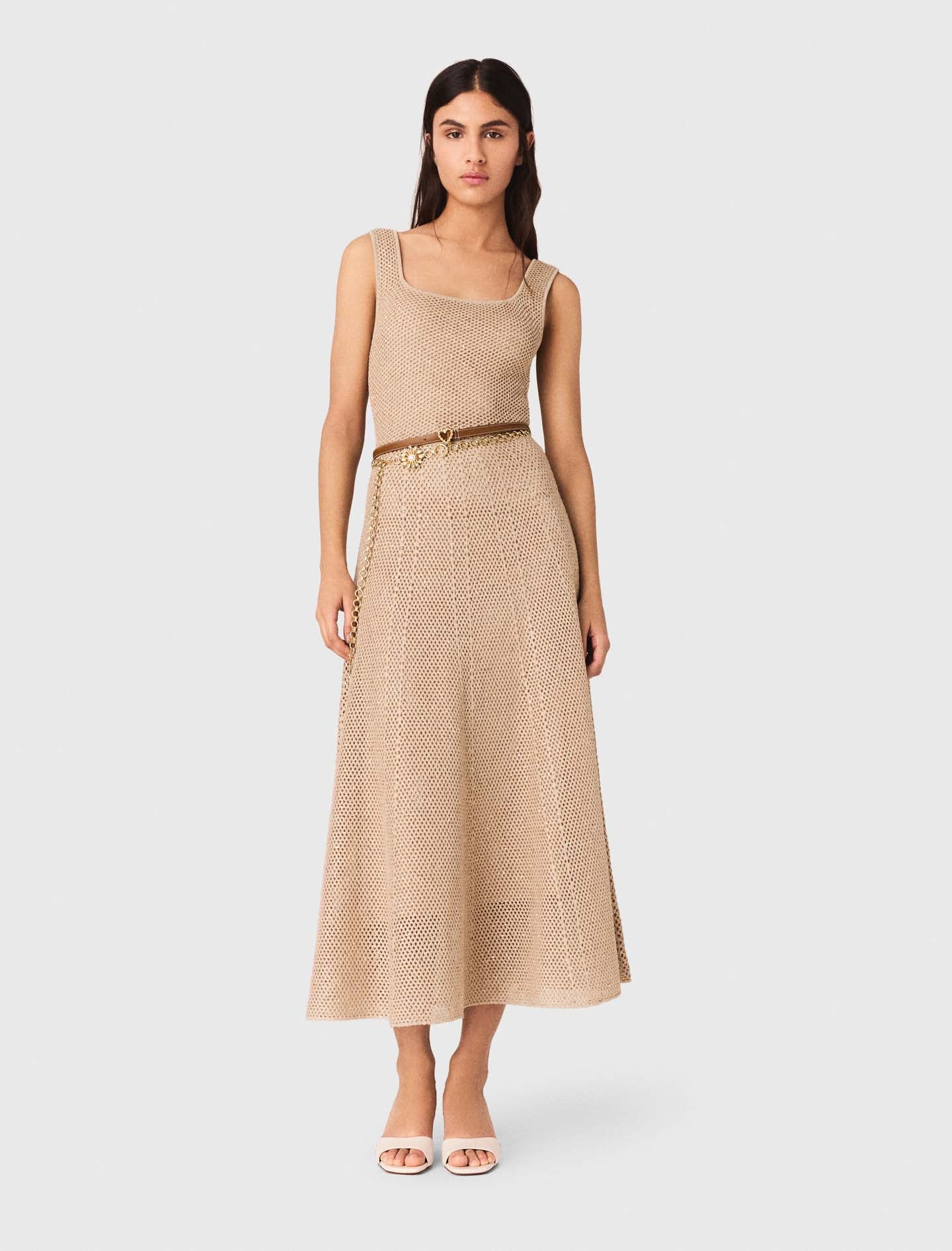 Rhinestone knit maxi dress