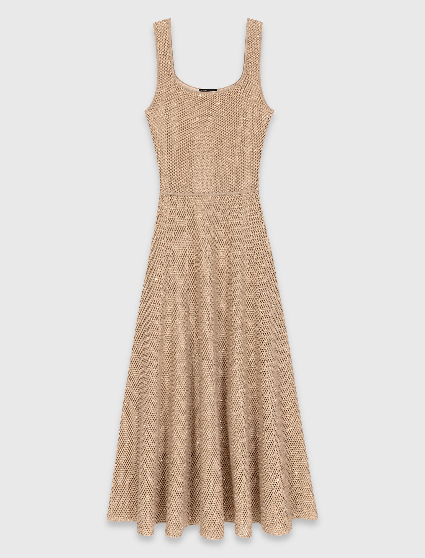 Rhinestone Knit Maxi Dress NUDE