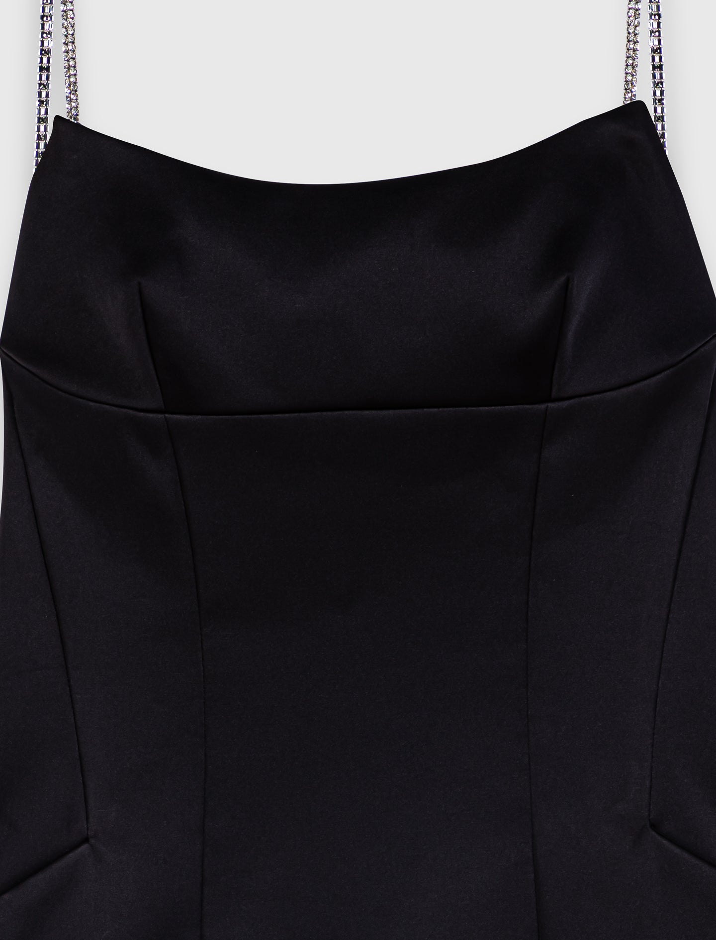 Short backless satin dress Black