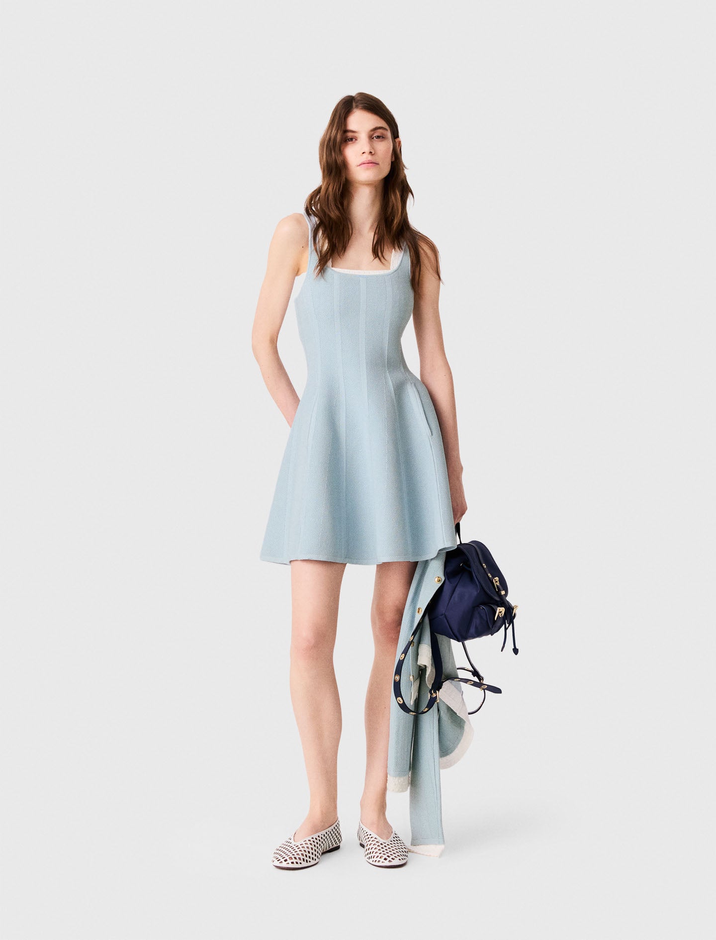 Short 2-in-1 effect dress Light Blue