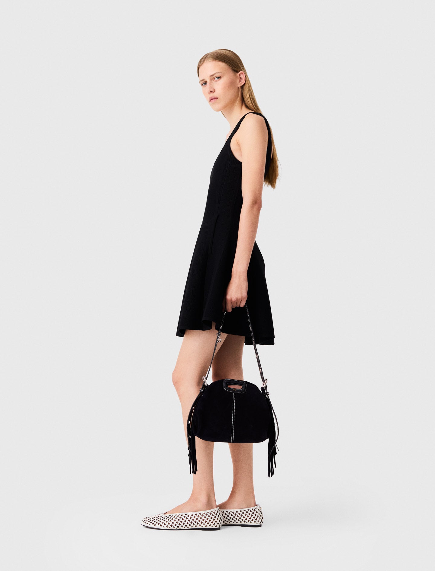 Short 2-in-1 effect dress Black