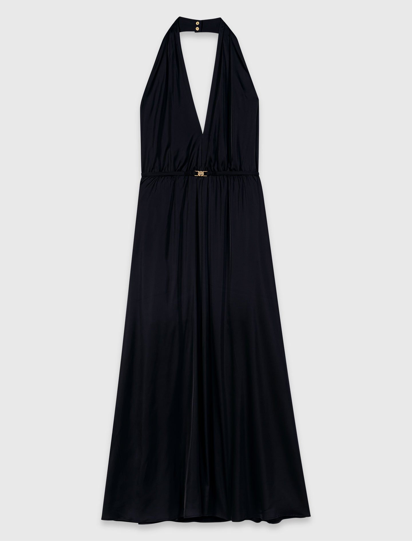 Backless pleated maxi dress Navy