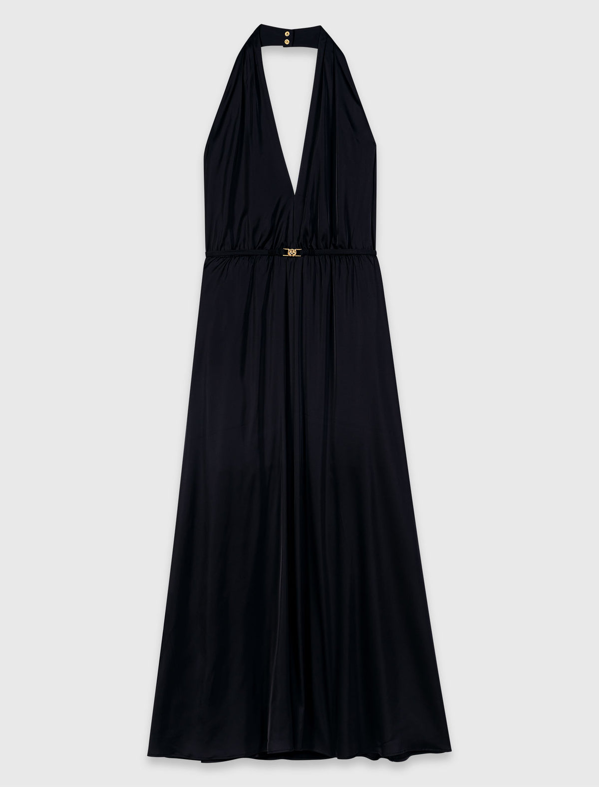 Backless pleated maxi dress Navy