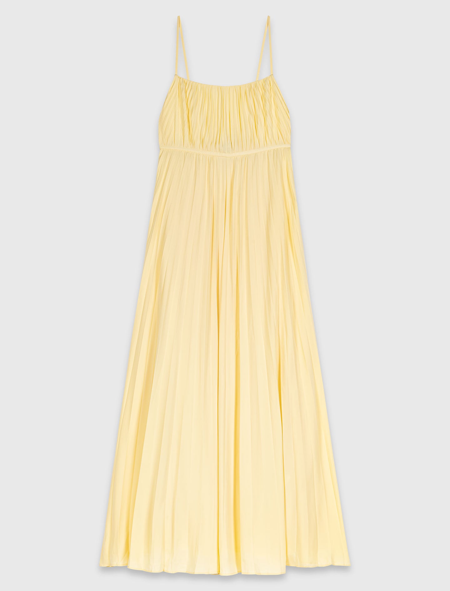 Pleated maxi dress Pale Yellow