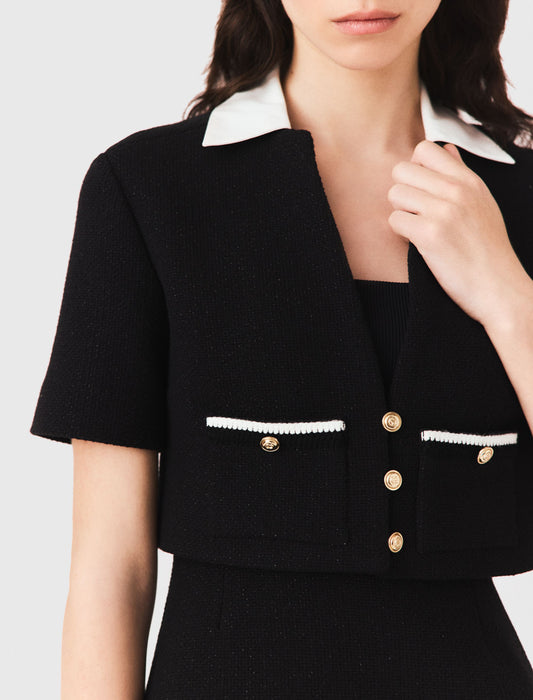2-in-1 tweed dress Black