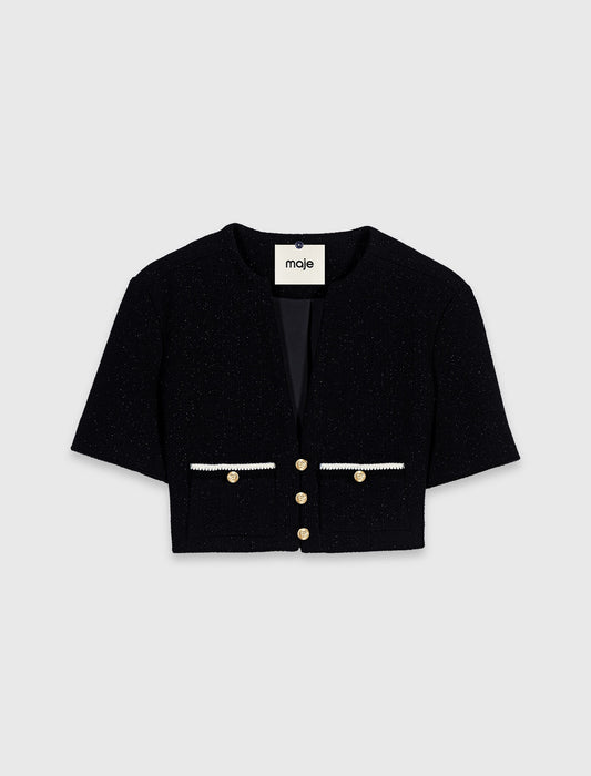 2-in-1 tweed dress Black